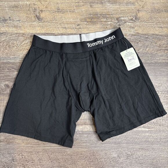 NEW Tommy John Cool Cotton Relaxed Fit‎ Boxer Shorts Black Size S - Picture 1 of 6